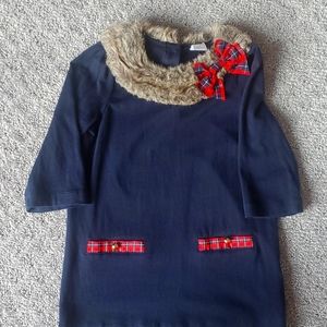 Janie a d Jack fur collar shirt